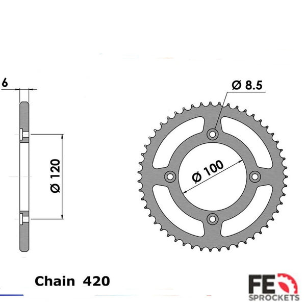 Achtertandwiel FE Beta RR 50 62 tands