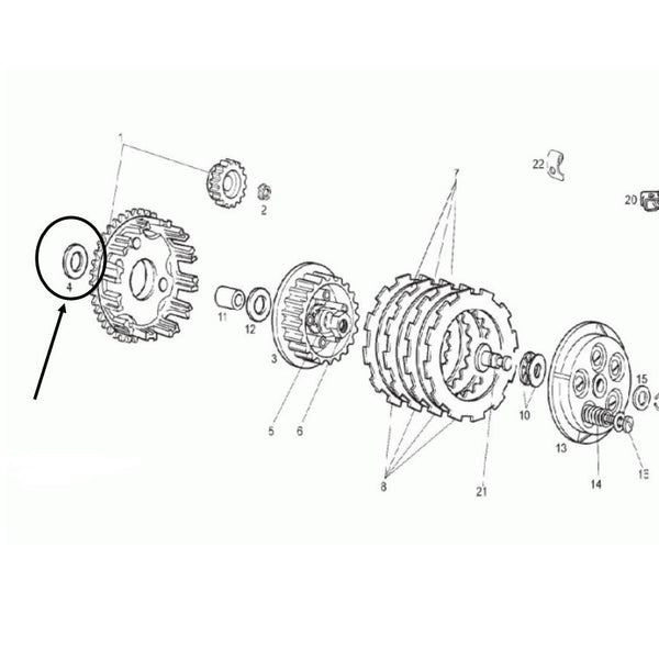 Sluitring koppeling Derbi Euro3 0.35 mm.