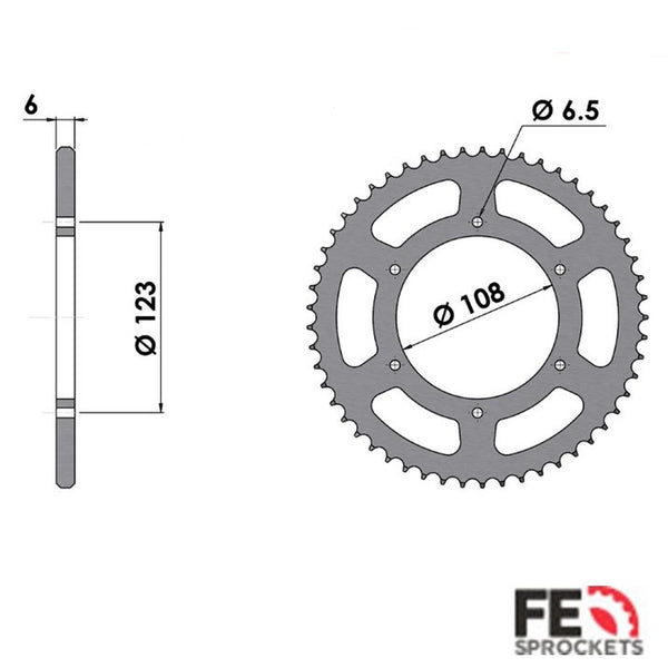 Achtertandwiel FE Derbi Aprilia 59 T