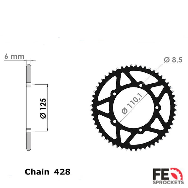 Achtertandwiel FE Sherco Euro5  56 tands