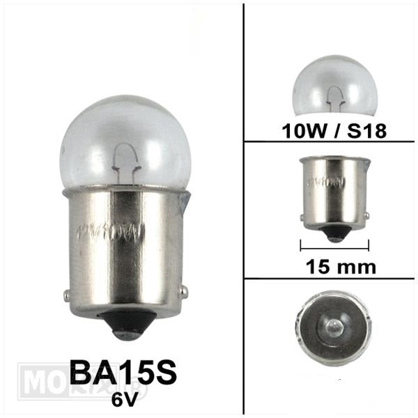 Lamp 6V BA15S 10W