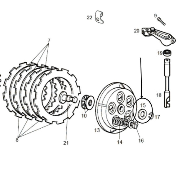 Ring drukplaat koppeling Derbi