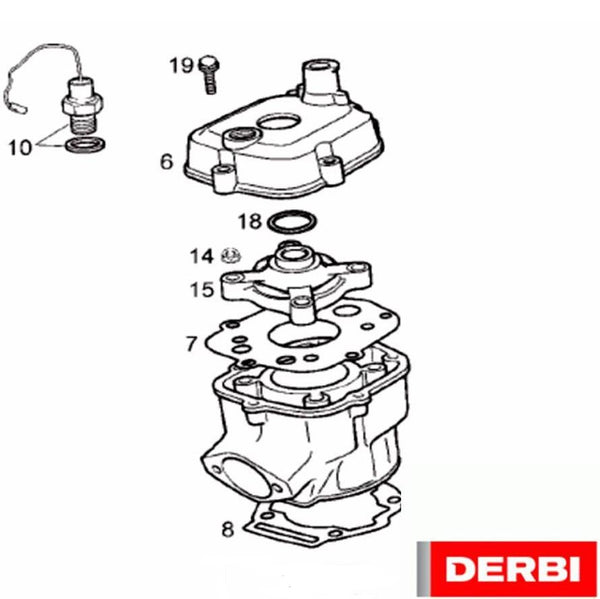 O-ring cilinderkop Derbi Euro 3 binnen.