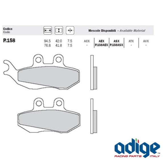 Remblok set Adige Beta RR 50 voor